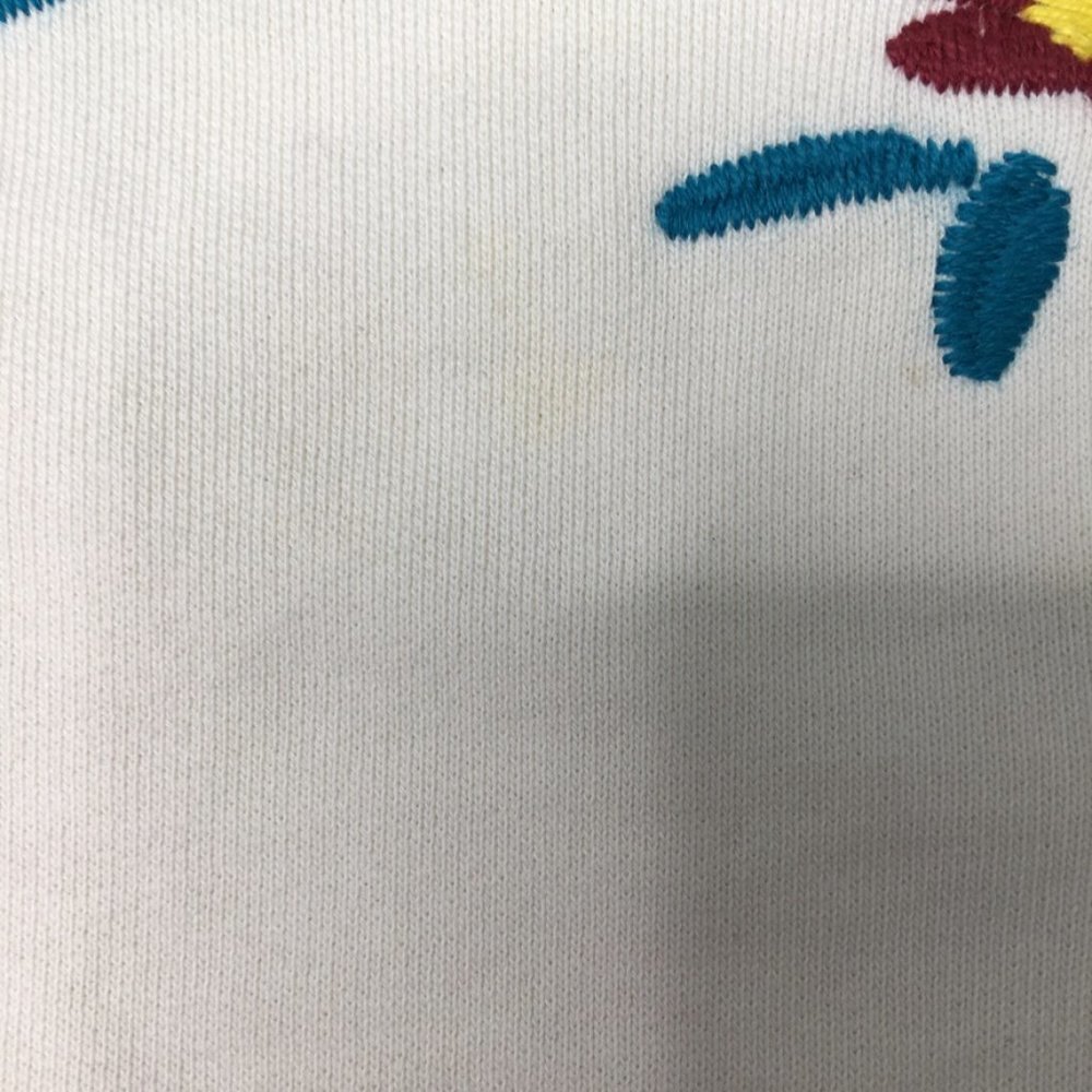 Hanna Andersson Little Girl Off White Floral Sweatshirt Top Size 4 Embroidered - Picture 4 of 12
